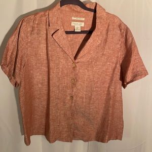 Rachel Zoe short sleeve linen blouse.